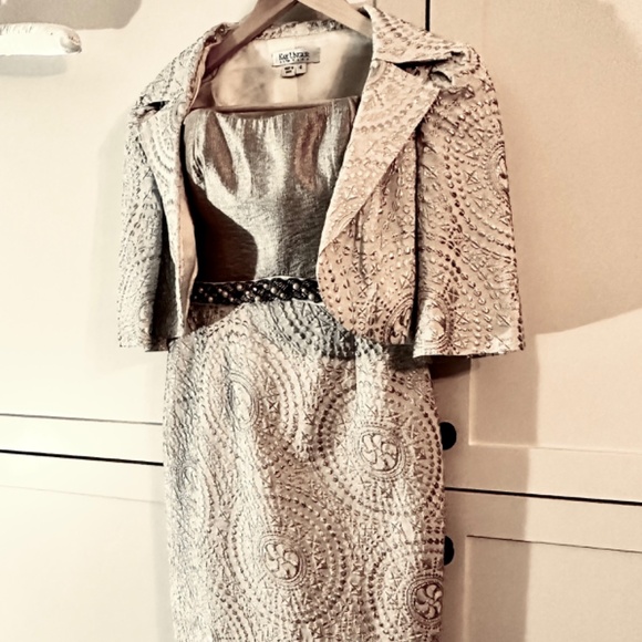 Kay Unger Cocktail Dress with Bolero Jacket formal rose taupe; Women size US 4 - Picture 5 of 15